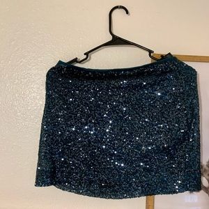 Express Blue Sequin Skirt